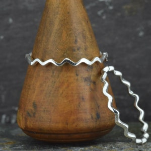 Sterling Silver Zig Zag Ring: Minimalist Stacking Band