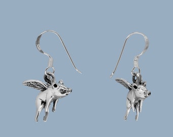 Pigs Might Fly Sterling Silver Earrings