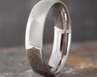 White Gold Tungsten Ring (6mm Wide) | Unique Wedding Band