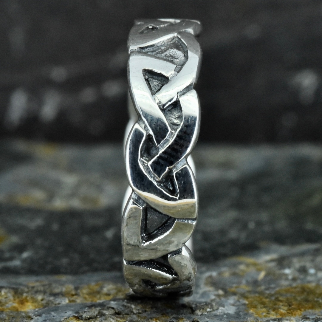 Celtic Knot Ringmens Ringsterling Silver Etsy