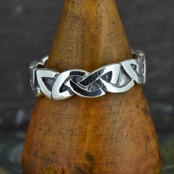 シルバー925リング、ケルトノットユニセックス指輪、結婚、婚約、記念