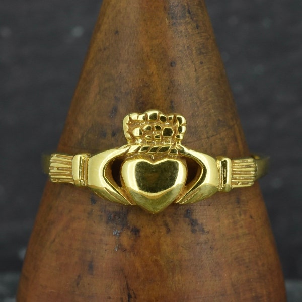 Gold Claddagh Ring With 18ct Gold Vermeil