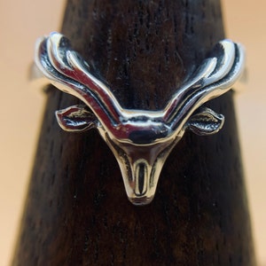 Silver Stag Head Ring|Sterling Silver Deer Ring|Call of The Stag|Nature Ring