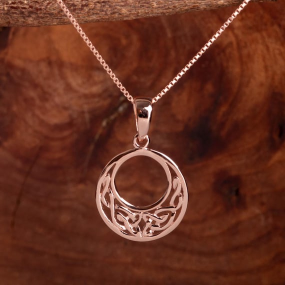 Rose Gold Celtic Infinity Knot Pendant Necklace | Celtic Jewellery Gift