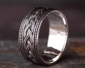 Wide Double Braided Celtic Ring