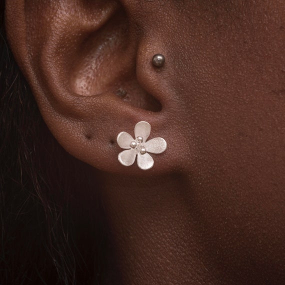 Boucles D'oreilles Argent Massif – Puce D'oreille Ronde – Clous