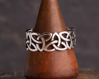 Chunky Triquetra Celtic Sterling Silver Ring