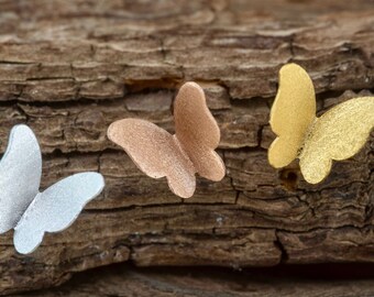 Dainty Butterfly Studs |Hypoallergenic Sterling Silver |Vermeil Gold Rose Gold
