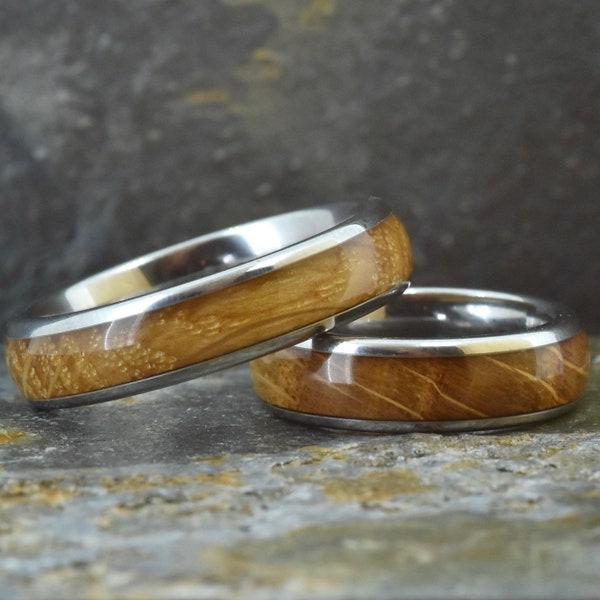 Whisky Barrel Wood Ring (6mm wide) |Tungsten Cardbide|Wedding Band|Engagement Ring|Couples