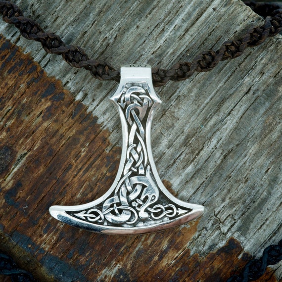 Sterling Silver Viking Axe Head Pendant Etsy