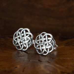Stora keltiska knutörhängen i sterlingsilver