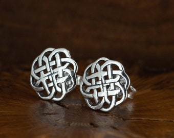 Large Celtic Knot Sterling Silver Stud Earrings