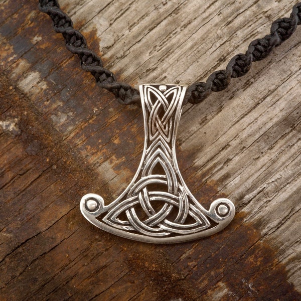 Viking Silver Pendant|Celtic Axe Head|Chain or Cord