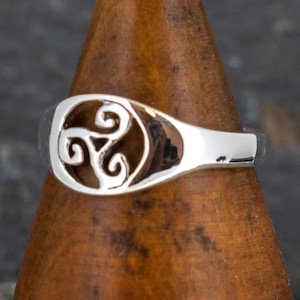 Simple Triple Spiral Sterling Silver Ring