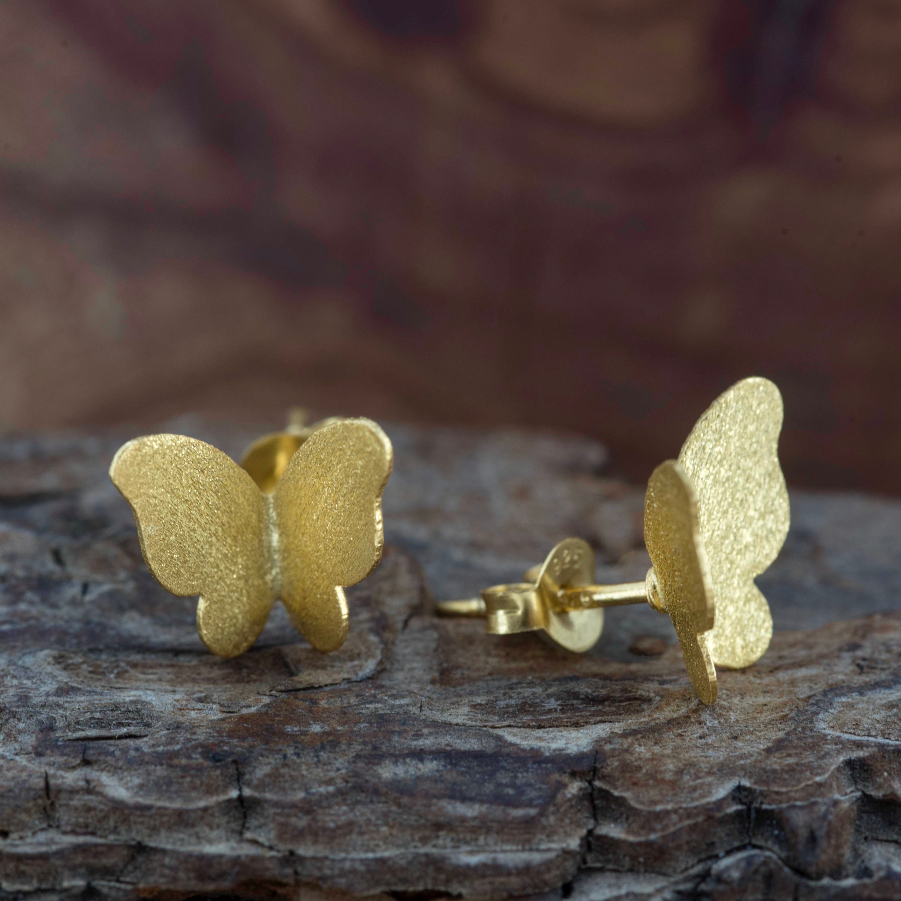 Orecchini A Farfalla Minuscoli Ipoallergenici In Argento 925, Oro Rosa E Oro, Per Donne E Ragazze Con Orecchie Sensibili