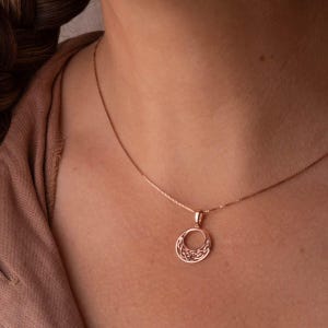 Roségouden Keltische oneindigheidsknoop hanger ketting | Keltisch sieraad cadeau afbeelding 4
