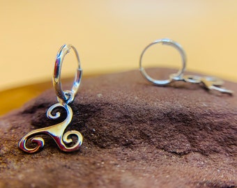 Triple Spiral Hoop Earrings Royal Mile Silver