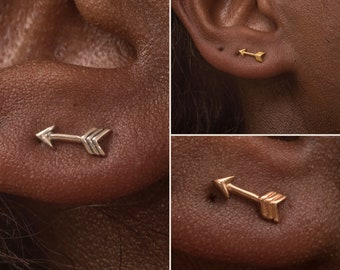 Arrow Stud Earring| Sterling Silver|3 Hypoallergenic finishes|Gold Vermeil|Rose Gold Vermeil