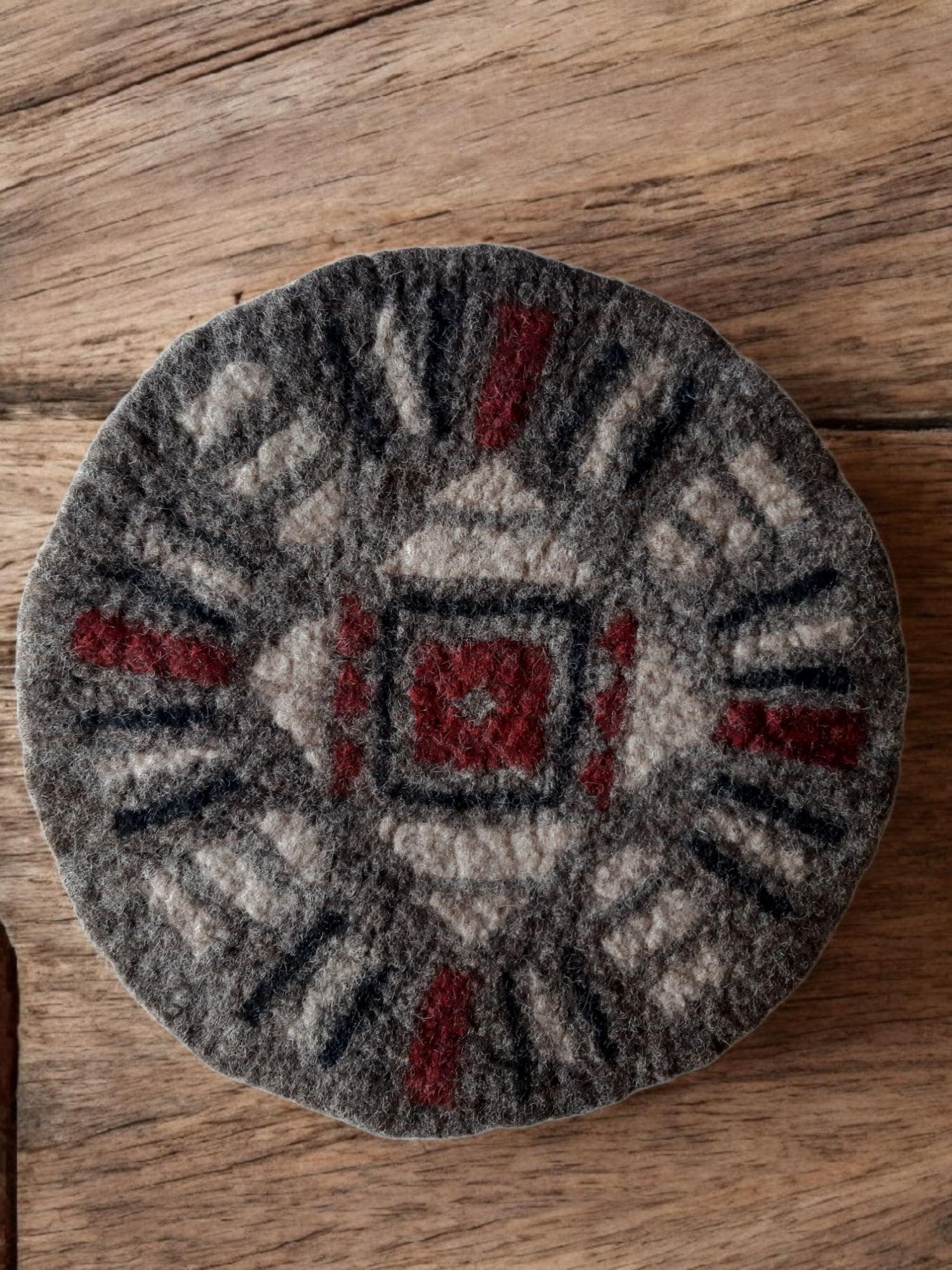 Felted Seat Cushion, Rustic Felt Mat 37x37 cm