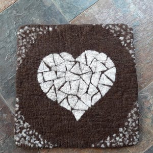 Felted Seat Cushion, Wool Chair Mat, Felt bench pad, 37 x 37 cm