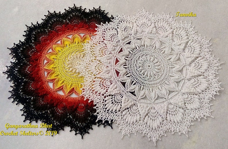 Tanviha PATTERN for a textured crochet doily image 2