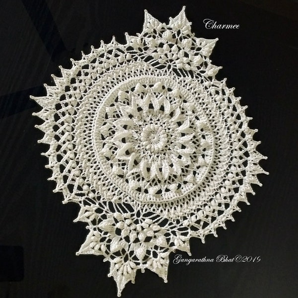 Charmee - PATTERN for a textured crochet doily