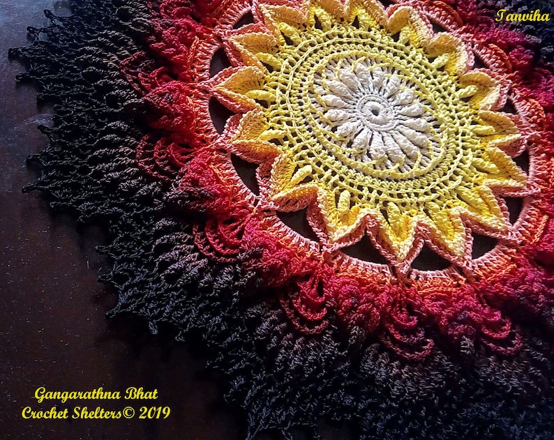 Tanviha PATTERN for a textured crochet doily image 5