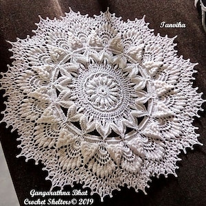 Tanviha PATTERN for a textured crochet doily image 4