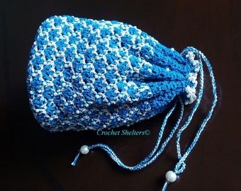 Khanak - PATTERN for Crochet Drawstring Bag/Pouch