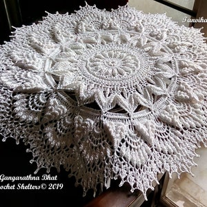 Tanviha PATTERN for a textured crochet doily image 6
