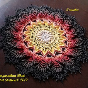 Tanviha PATTERN for a textured crochet doily image 3