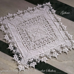 Gehna (Large) - PATTERN for a textured crochet doily