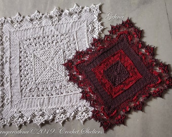 Gehna Combo (Large & Small) - PATTERNS for textured crochet doilies