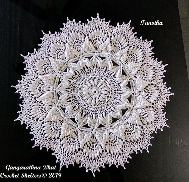 Tanviha PATTERN for a textured crochet doily image 1