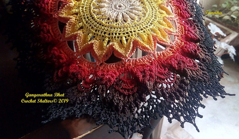 Tanviha PATTERN for a textured crochet doily image 7