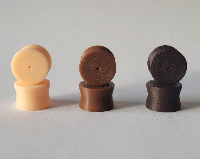 Stud Plugs - skin tones - allows you to wear earrings (pair)
