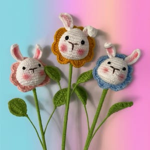 Bunny Flower Crochet Pattern: DIY Amigurumi Bouquet (Digital Download)