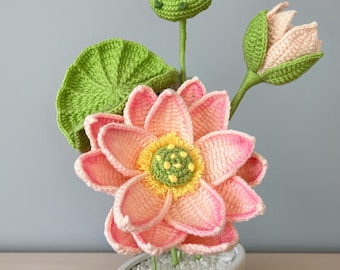 Realistic Crochet Lotus Flower Pattern: Floral Amigurumi Tutorial (PDF Pattern)