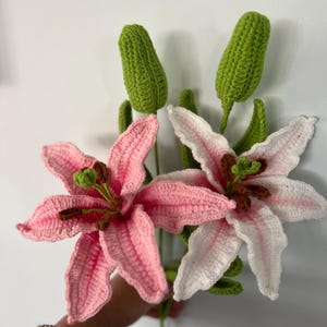 Schema per un giglio all'uncinetto – Tutorial PDF per un fiore realistico – Bouquet all'uncinetto fai da te – Download immediato – Idea regalo per decorazioni floreali per la casa