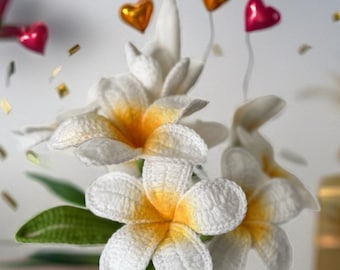 Plumeria Crochet Pattern: Realistic Frangipani Flower Tutorial- Beginner Friendly (PDF Download)