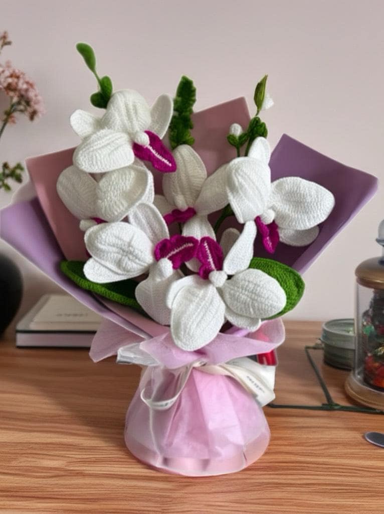 30 Orchid Crochet Patterns to Stitch Elegant Blooms for Home Decor and Gifts 24 Royal Phalaenopsis Orchid Pattern
