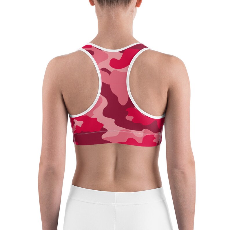 Red Cute Camo Sports Bra perfect Yoga or Gym Sports Bra Etsy