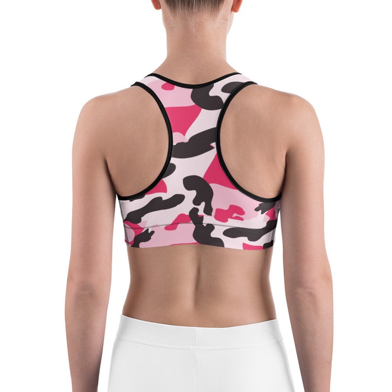 Cute Pink Camo Sports Bra Perfect Yoga or Gym Sports Bra Etsy