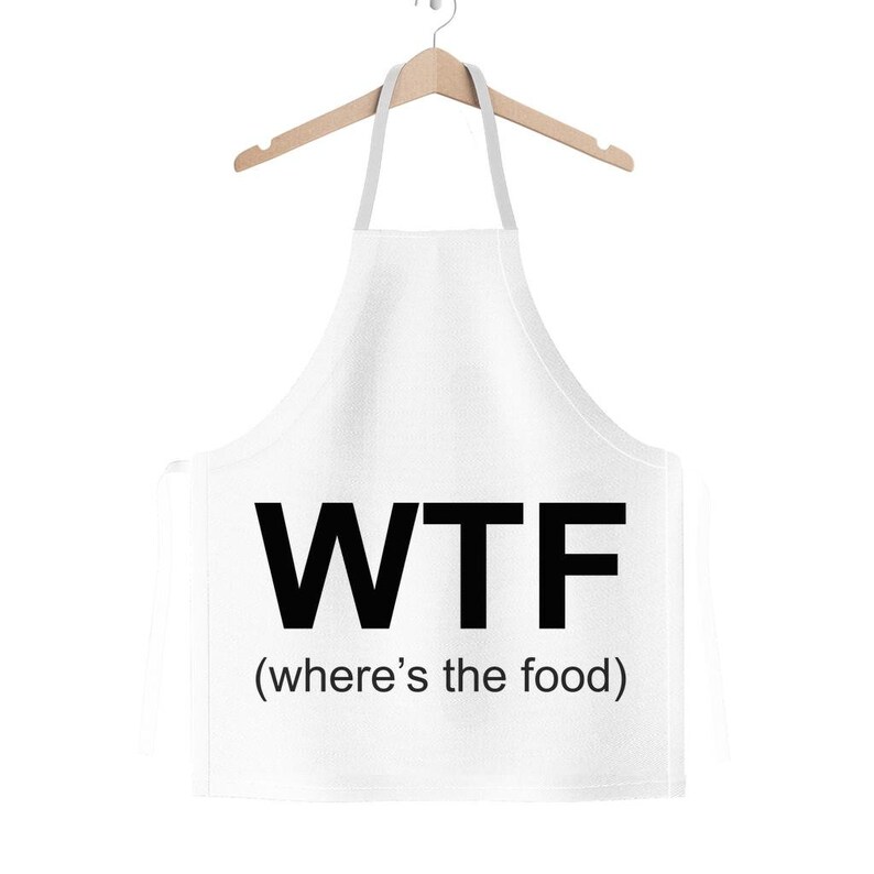 Funny Gift Apron Perfect Kitchen Gift for a Wife or Husband Handmade Novelty Apron Xmas Gift for Cooking Lovers WTF Where/'s the Food