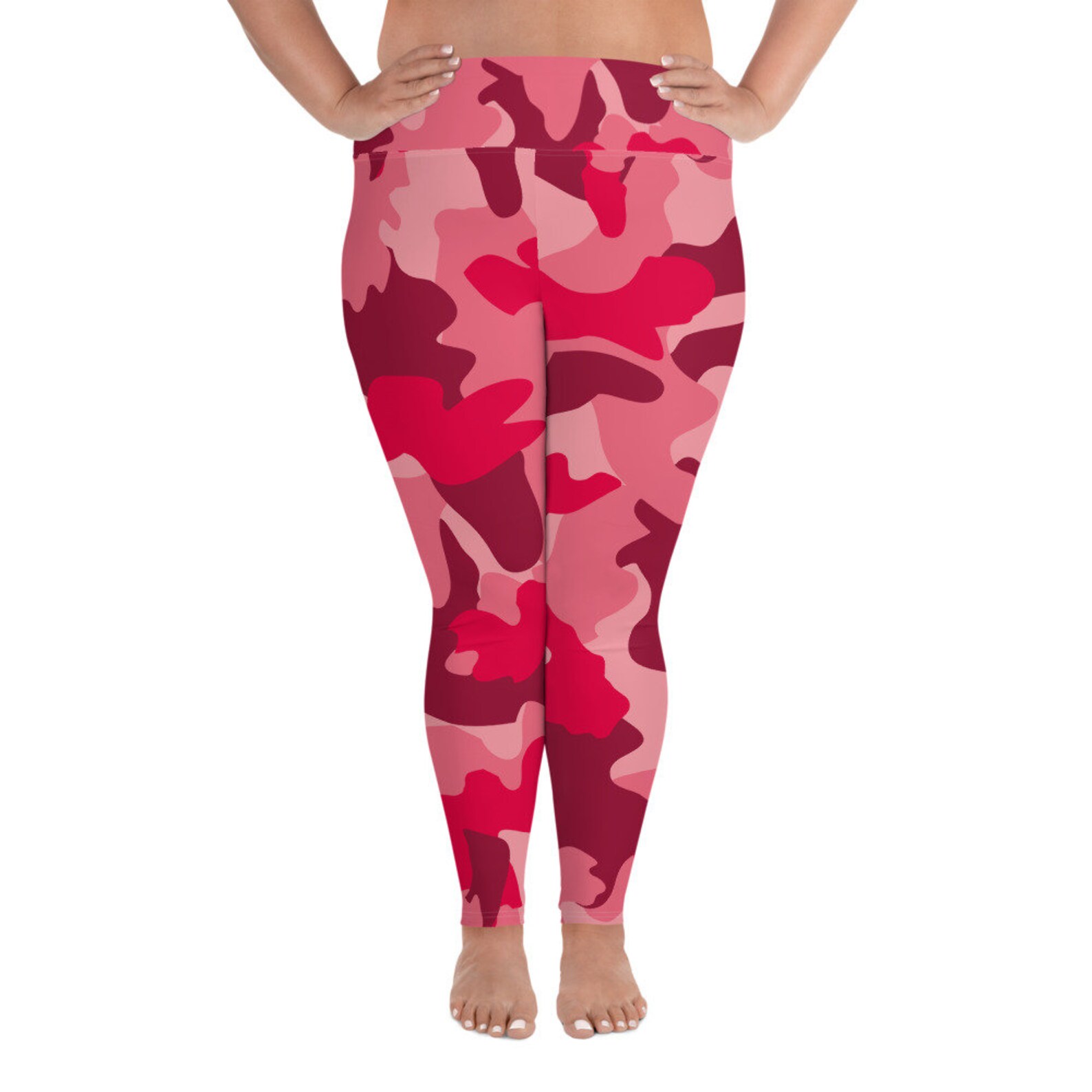 Cute Red Camo Plus Size Yoga Leggings up to 6XL Plus Size | Etsy