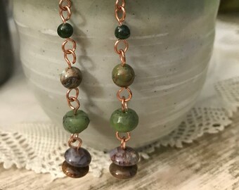 JADE and PETIERSITE EARRINGS