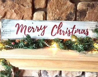 rustic merry christmas wood sign rustic christmas decor holiday sign christmas wall decor reclaimed wood sign mantle decor - Christmas Wall Decor rustic merry christmas wood sign rustic christmas decor holiday sign christmas wall decor reclaimed wood sign mantle decor - Christmas Wall Decor