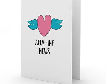 Doric 'Affa Fine News' card by Bramble Graphics
