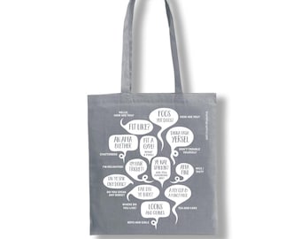 Doric Phrases Grey Tote Bag