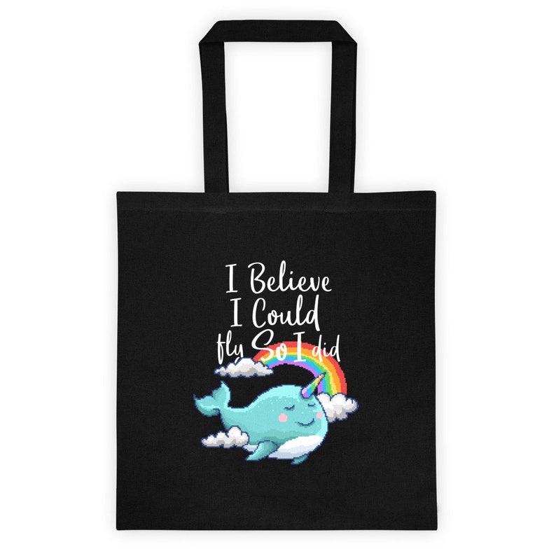 Shopping Bags I Believe I Could Fly So I Did Rainbow Tote Bag Animal Totes Cute Tote bag Reusable Bags